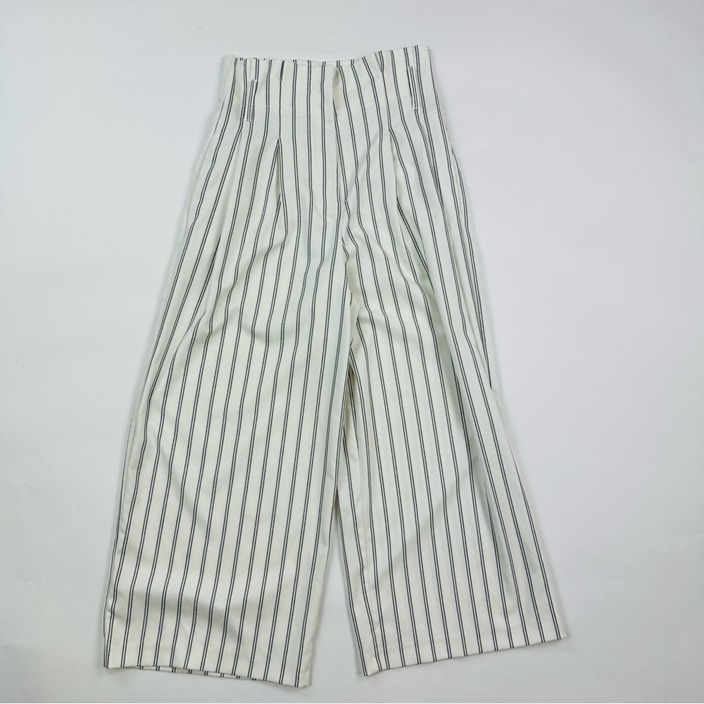 Free People High Waist Pleated Striped Wide Leg Pants Size 8